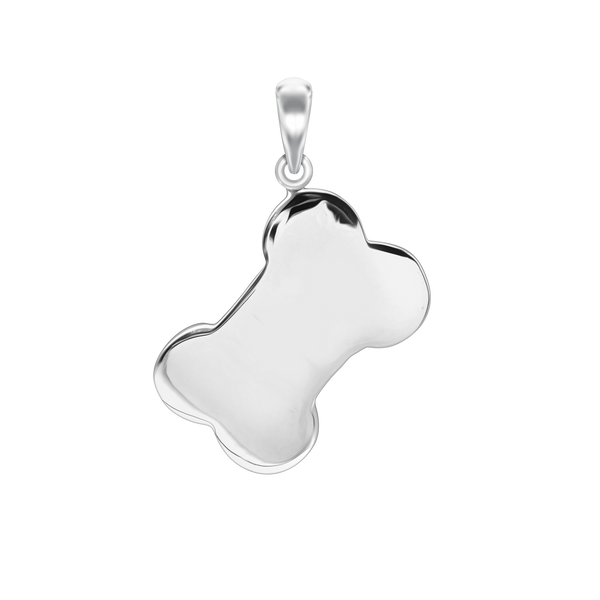 Dog Bone Charm in Sterling Silver (33 x 19mm)