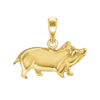 Small Pig Charm in Sterling Silver (15 x 19mm)