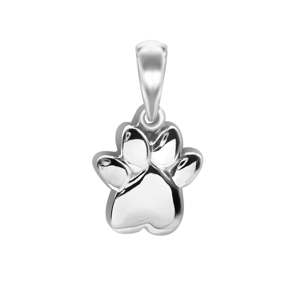 Dog Paw Charm in Sterling Silver (17 x 10mm)