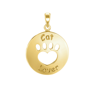 Cat Lover Charm in Sterling Silver (27 x 19 mm)