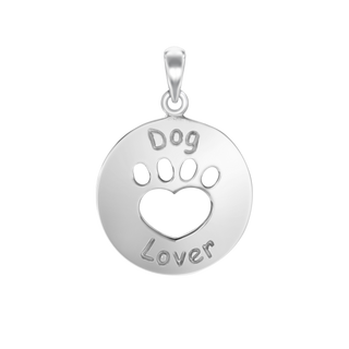 Dog Lover Charm in Sterling Silver (28 x 19 mm)