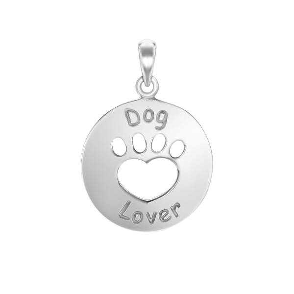 Dog Lover Charm in Sterling Silver (28 x 19 mm)