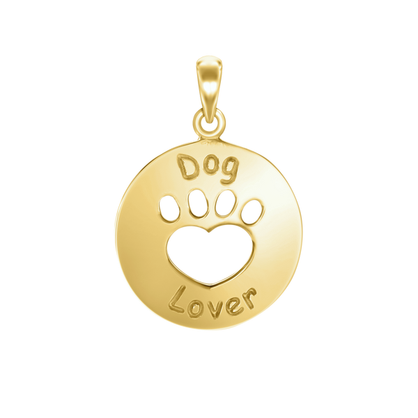 Dog Lover Charm in Sterling Silver (28 x 19 mm)