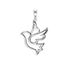 Dove Outline Charm in Sterling Silver (33 x 20mm)