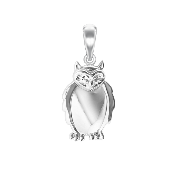 Owl Charm in Sterling Silver (22 x 10 mm)