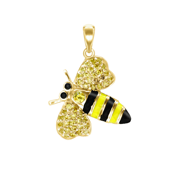 Bumblebee Charm in Sterling Silver (28 x 20 mm)