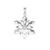 Snowflake Charm in Sterling Silver with CZ (28 x 19 mm)