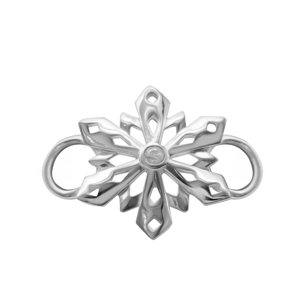 Snowflake Bracelet Top in Sterling Silver (29 x 21mm)