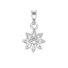 Small Flower Charm with CZ's (19 x 10mm)