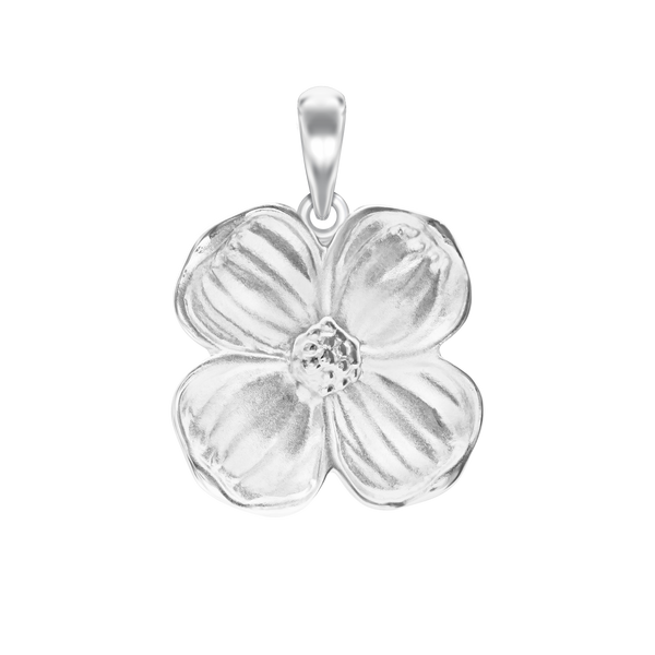 Large Flower Charm in Sterling Silver (26 x 19mm)