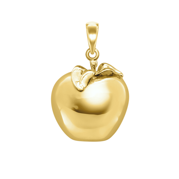 Large Apple Charm in Sterling Silver (26 x 17mm)