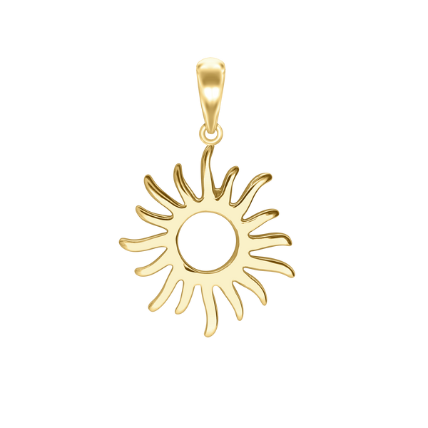 Open Sun Charm in 14K Gold (25 x 17 mm)