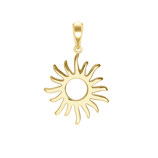 Open Sun Charm in 14K Gold (25 x 17 mm)