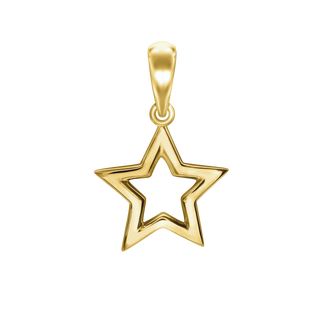 Small Open Star Charm in 14K Gold (18 x 12 mm)