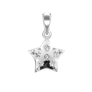 Small Solid Star Charm in Sterling Silver (18 x 11mm)