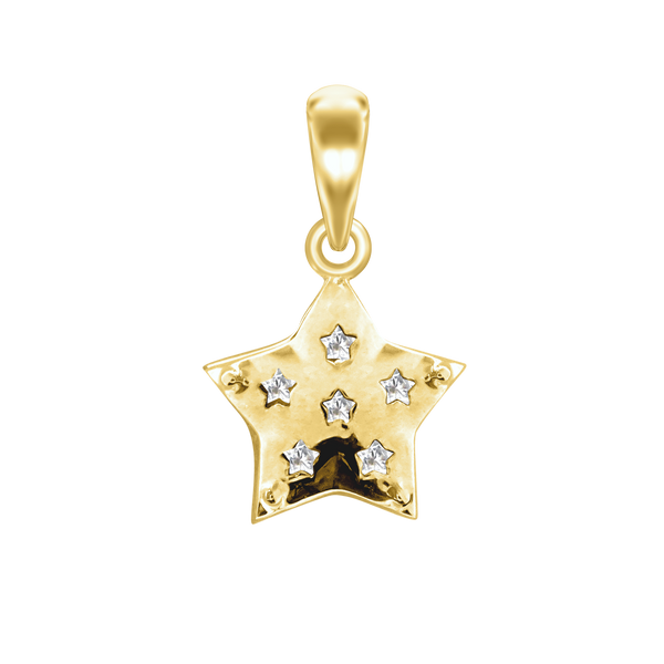 Small Solid Star Charm in Sterling Silver (18 x 11mm)