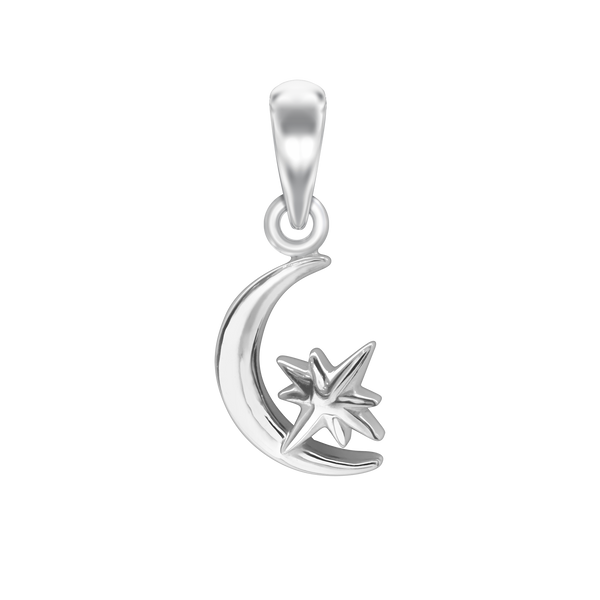 Half Moon and Star Charm in 14K Gold (23 x 20 mm)