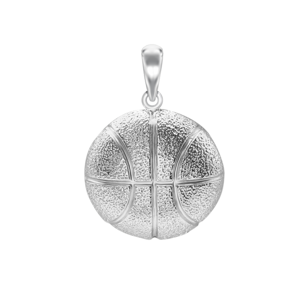 Basketball Charm in Sterling Silver (29 x 21mm)