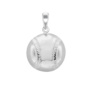 Baseball Charm in Sterling Silver (24 x 16mm)