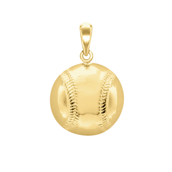 Baseball Charm in Sterling Silver (24 x 16mm)