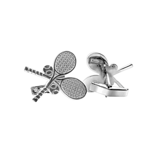 Tennis Rackets Cuff Links in Sterling Silver (28 x 21mm)