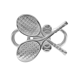 Tennis Rackets Bracelet Top in Sterling Silver (25 x 22mm)