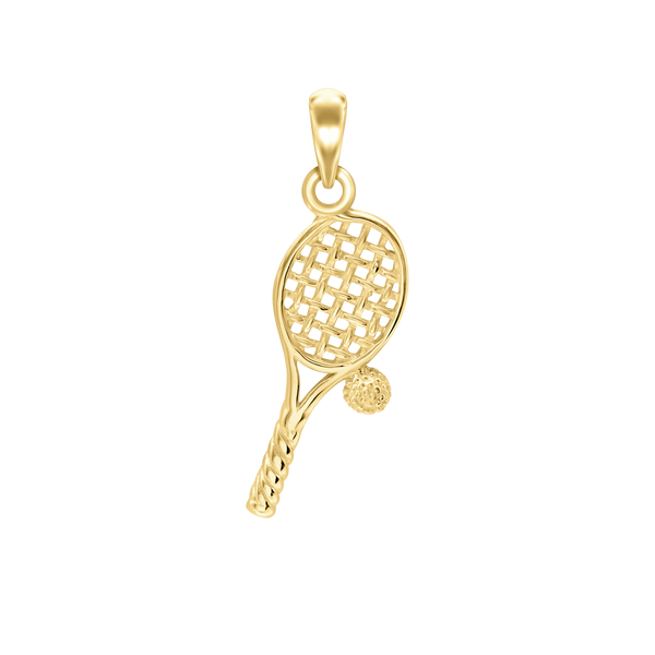 Tennis Racket Charm in Sterling Silver (29 x 9mm)