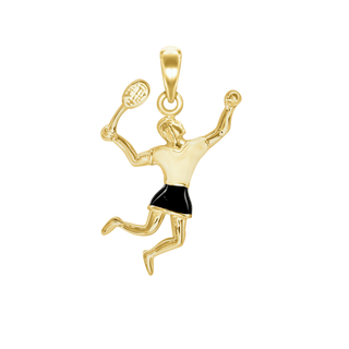 Tennis Player Charm in Sterling Silver (27 x 14mm)