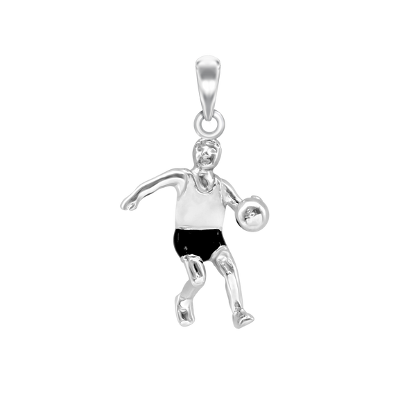 Basketball Player Charm in Sterling Silver (33 x 20mm)