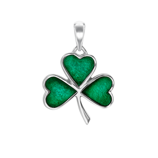 Shamrock  Charm in Sterling Silver (28 x 20mm)