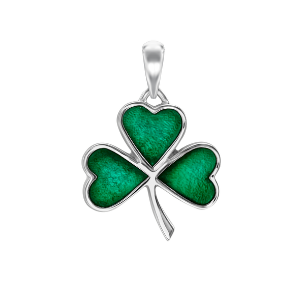 Shamrock  Charm in Sterling Silver (28 x 20mm)