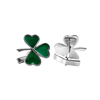 Shamrock Cuff Links in Sterling Silver (28 x 20mm)