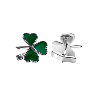 Shamrock Cuff Links in Sterling Silver (28 x 20mm)