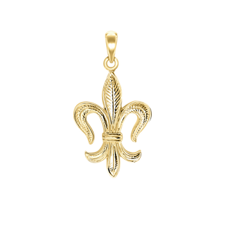 Fleur De Lis Charm in Sterling Silver (37 x 20mm)