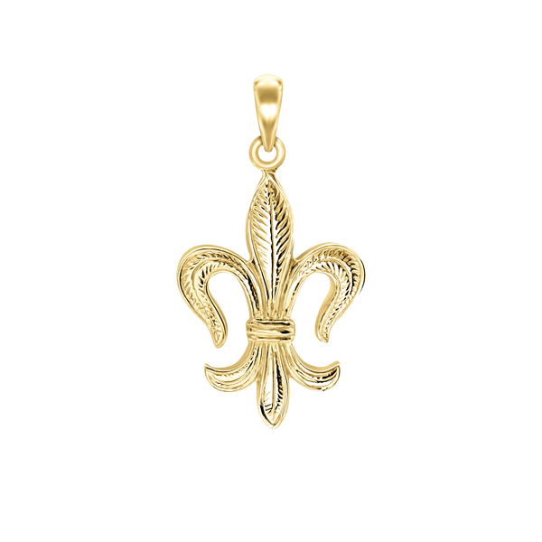 Fleur De Lis Charm in Sterling Silver (37 x 20mm)