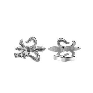 Fleur de Lis Cuff Links in Sterling Silver (37 x 20mm)