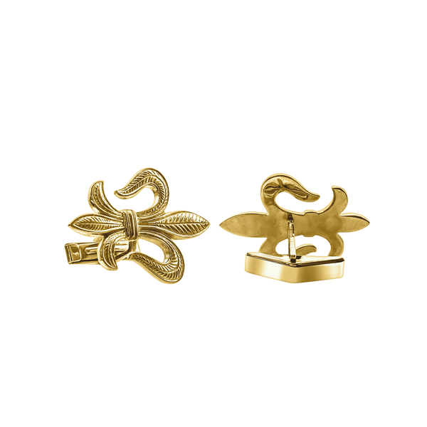 Fleur de Lis Cuff Links in Sterling Silver (37 x 20mm)