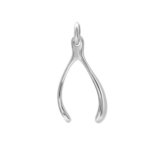 Wish Bone Charm in Sterling Silver (19 x 9mm)