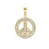 Peace Sign Charm in Sterling Silver (29 x 20mm)