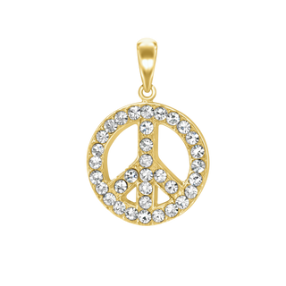 Peace Sign Charm in Sterling Silver (29 x 20mm)