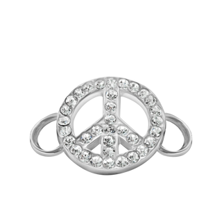 Peace Sign Bracelet Top in Sterling Silver (30 x 20mm)