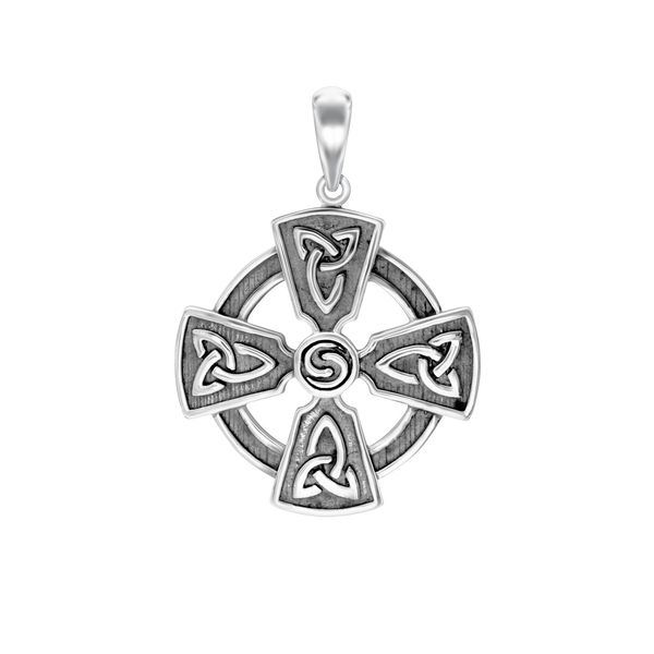 Celtic Cross Charm in Sterling Silver (35 x 25 mm)