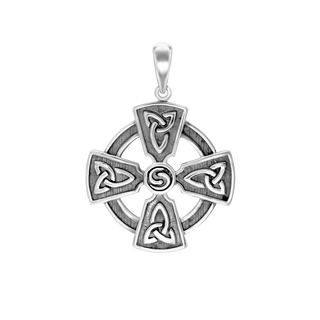 Celtic Cross Charm in Sterling Silver (35 x 25 mm)