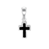 Tiny Cross Charm with Black Enamel (18 x 7 mm)