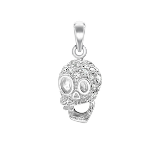 Skull Charm in Sterling Silver with CZ's (20 x 10mm)