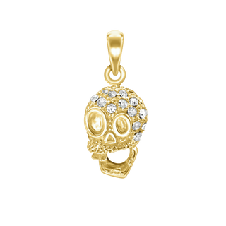 Skull Charm in Sterling Silver with CZ's (20 x 10mm)
