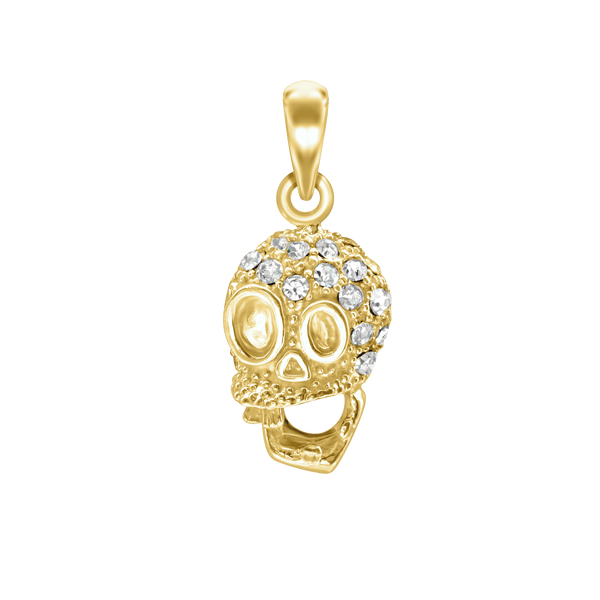Skull Charm in Sterling Silver with CZ's (20 x 10mm)