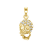 Skull Charm in Sterling Silver with CZ's (20 x 10mm)