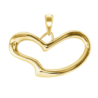 Large Open Heart Charm in Sterling Silver (23 x 31mm)