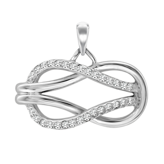 Intertwined Infinity Charm in Sterling Silver with CZ's (21 x 27mm)